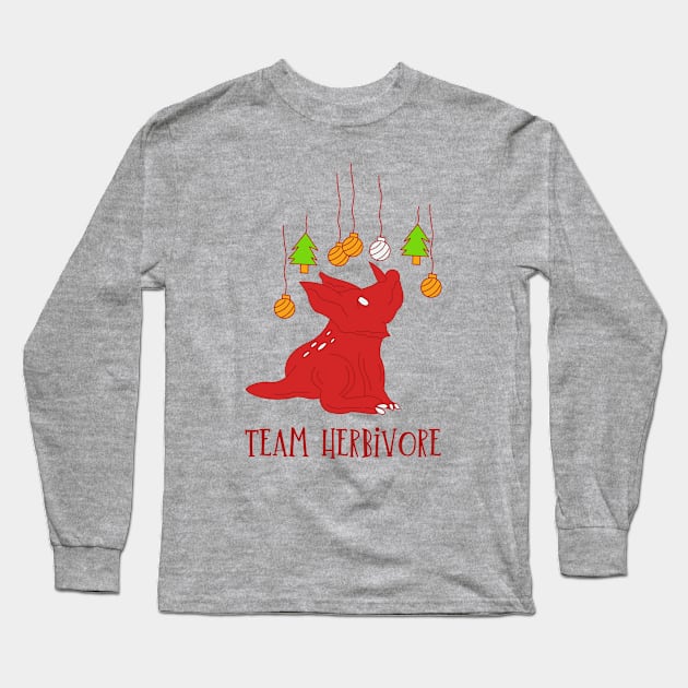 Vegan Christmas - Vegetarian Xmas - Team Herbivore Long Sleeve T-Shirt by WaBastian